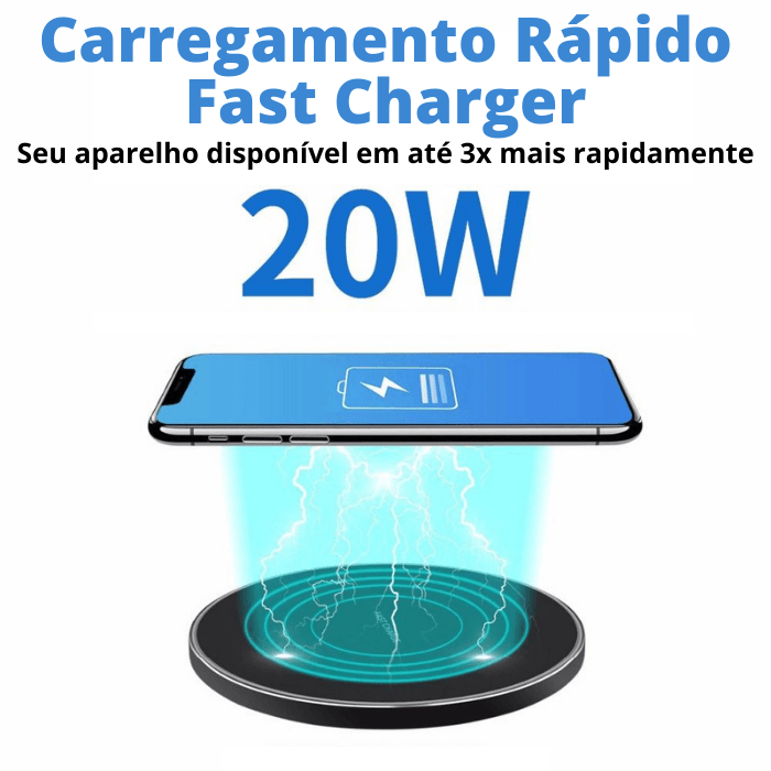 Fast Charger - Carregador Para Celular Sem Fio - Tecnologia Indução Ultra Rápida